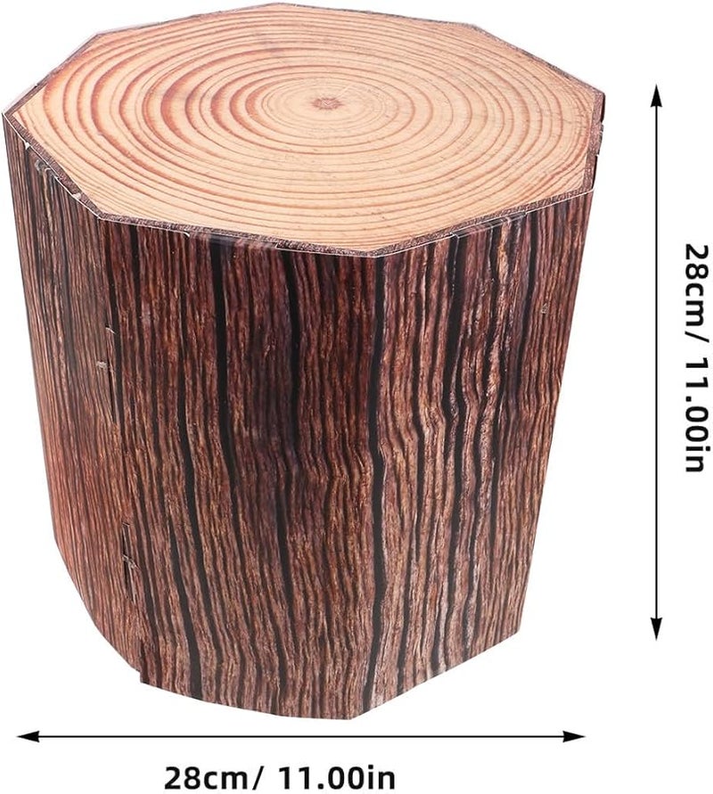 Cabilock 2pcs Faux Tree Stump Decorations Light Brown 28cm Western Cowboy Party Supplies - Image 4